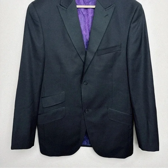 Ted Baker Mens Size 40R Wool Black Endurance Jewel Fit Blazer